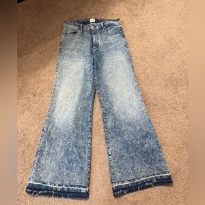 Alice + Olivia Blue Flare Wide-Leg Jeans